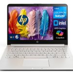 HP 14 Laptop Intel Celeron 4GB DDR4 64GB SSD Snowflake White-0