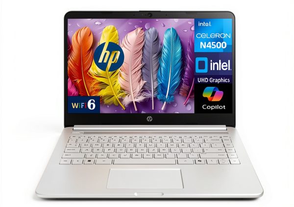 HP 14 Laptop Intel Celeron 4GB DDR4 64GB SSD Snowflake White-0