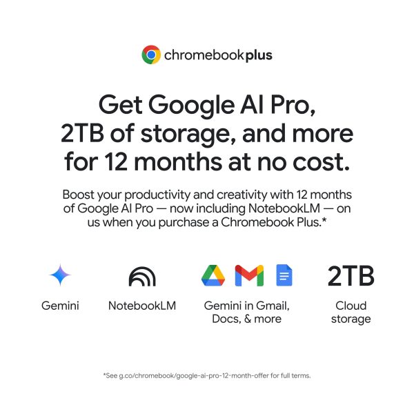 HP Chromebook Plus 2 in 1 Laptop Touch Screen Intel Core i3-15