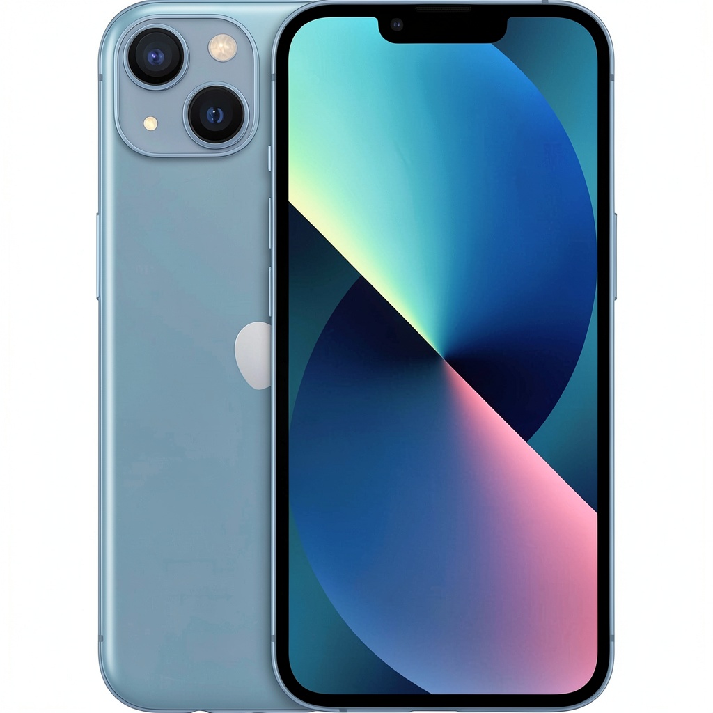 Installing Apple iPhone 13 Unlocked 256GB Blue Refurbished Excellent on a wooden desk