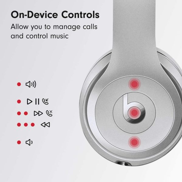 Beats Solo3 Wireless Headphones Silver On Ear Latest Model-5