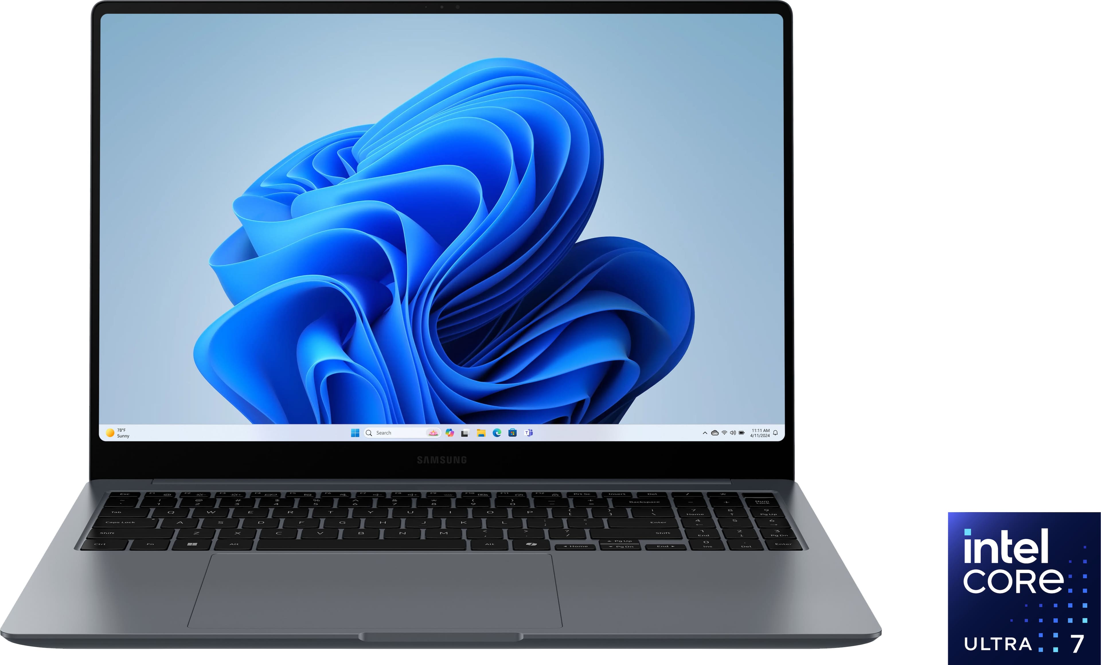 Samsung Galaxy Book4 Ultra displaying creative software on its 16-inch AMOLED screen