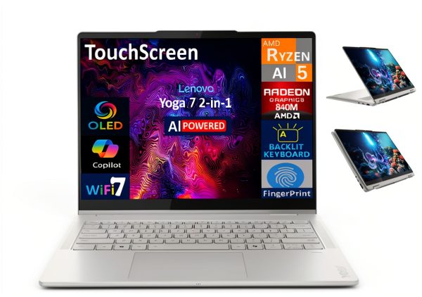 Lenovo Yoga 2 in 1 Laptop Ryzen AI 5 16GB RAM 512GB SSD-0