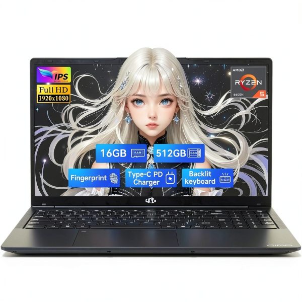 NIMO 15.6 Gaming Laptop AMD Ryzen 5 16GB RAM 512GB SSD-0