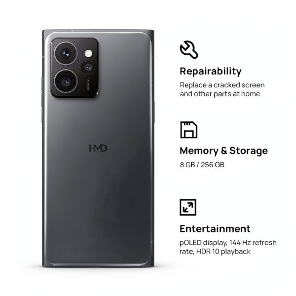 HMD Skyline Android Smartphone 256GB Unlocked Twisted Black-1